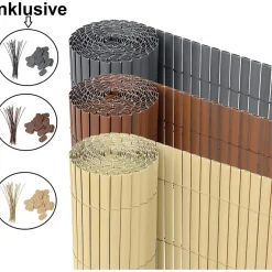 Ribelli Sichtschutzmatte, aus PVC, 160 x 400 cm, anthrazit - B-Ware neuwertig