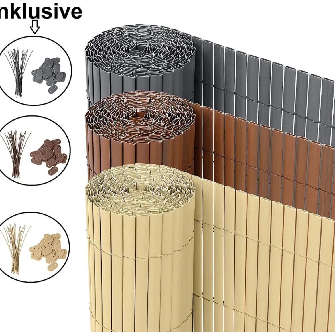 Ribelli Sichtschutzmatte, aus PVC, 160 x 400 cm, anthrazit - B-Ware neuwertig