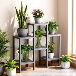 Ribelli 6-stufiges Blumenregal, grau - B-Ware sehr gut