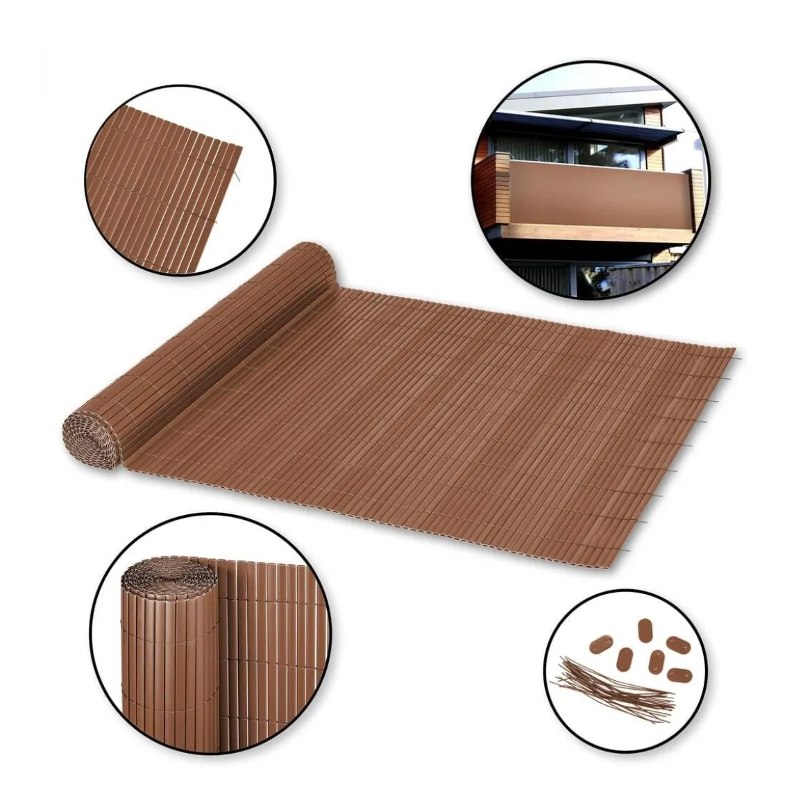 Ribelli Zaunsichtschutz Sichtschutzmatte PVC 1,4 x 4 m braun - B-Ware sehr gut