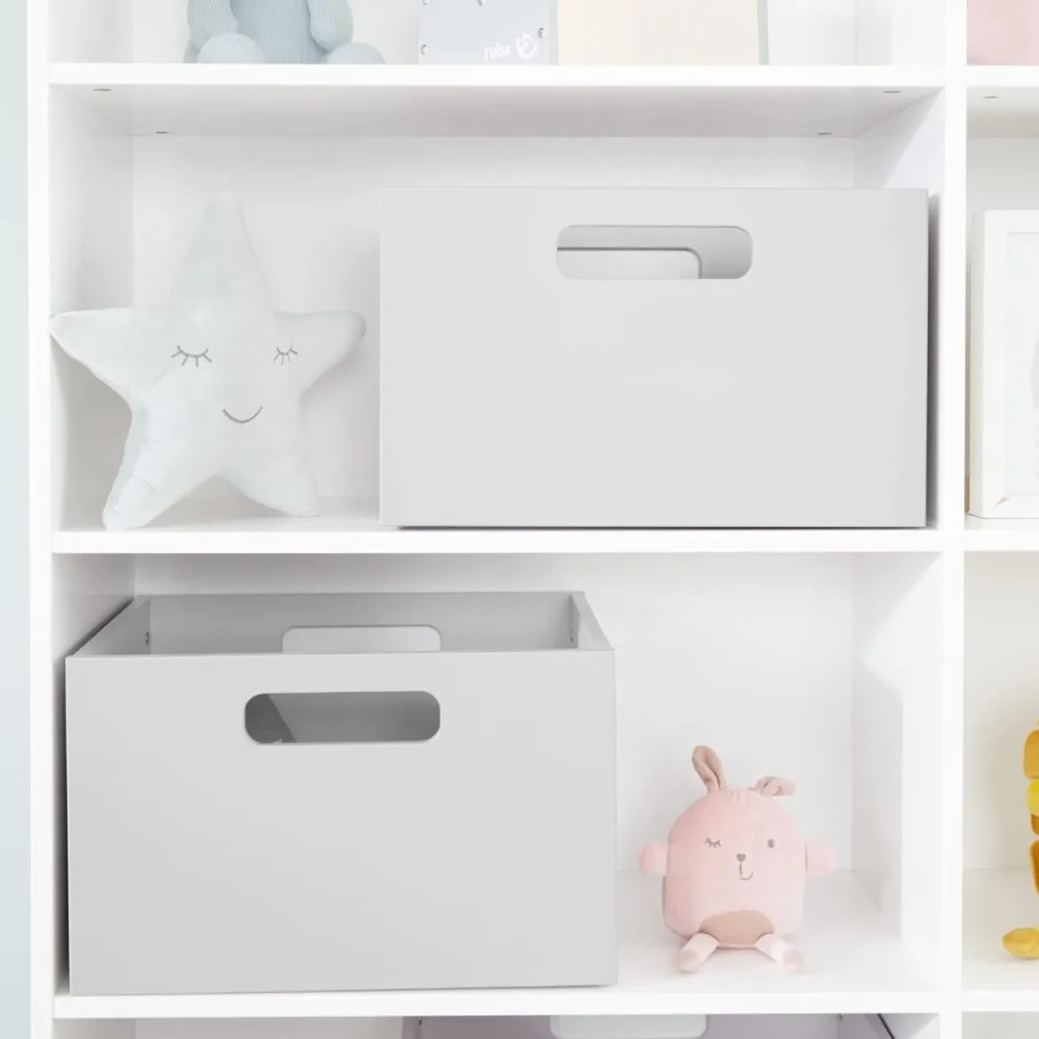 roba Aufbewahrungsbox für Kinder, Stauraum für Spielzeug, grau - B-Ware neuwertig