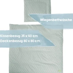 roba Babybettwäsche Lil Planet 80 x 80 cm - 2-teiliges Bettwäsche Set - Bio Baumwolle, Frosty Green - B-Ware sehr gut