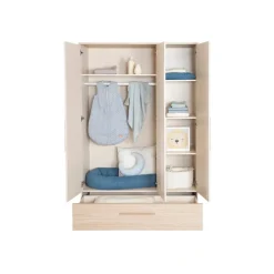 roba Kinderkleiderschrank 'Sidney' 3-türig, Cashmere / Dekor Eiche - B-Ware neuwertig
