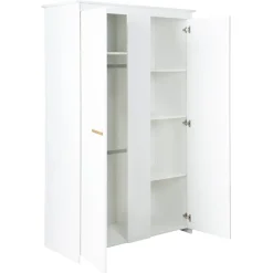 roba Kleiderschrank 'Anton' 2-türig, weiß mit modernen Holzgriffen - B-Ware Transportschaden Kosmetisch