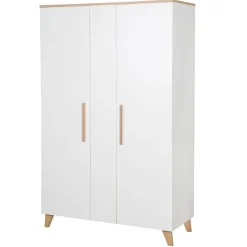 roba Kleiderschrank 'Leon', 2,5-türig, Weiß / Othello Eiche - B-Ware neuwertig