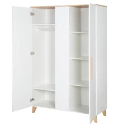 roba Kleiderschrank 'Leon', 2,5-türig, Weiß / Othello Eiche - B-Ware neuwertig