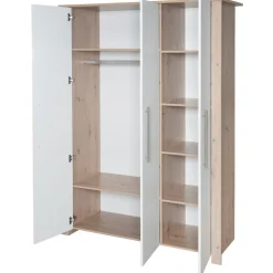 roba Kleiderschrank 'Malo', 3-türig, Weiß / Eichen-Dekor - B-Ware sehr gut