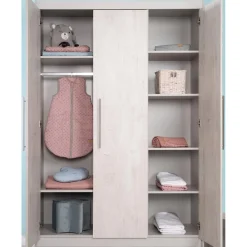 roba Kleiderschrank 'Maren 2', 3-türig, Lichtgrau/weiß - B-Ware neuwertig
