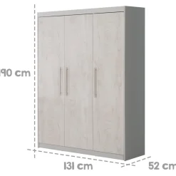 roba Kleiderschrank 'Maren 2', 3-türig, Lichtgrau/weiß - B-Ware sehr gut