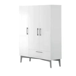 roba Kleiderschrank 'Mika', 3-türig, weiß/grau - B-Ware sehr gut