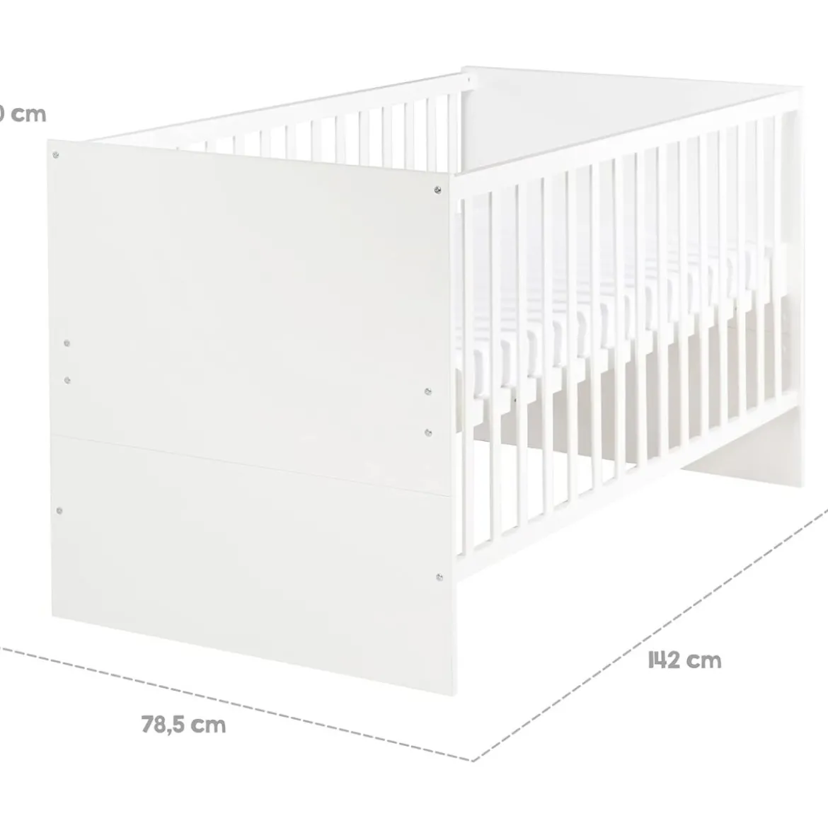 roba Kombi-Kinderbett 'Anton' 70 x140 cm, Babybett umbaubar zum Juniorbett, inkl. Umbauecken, 3-Fach höhenverstellbar - B-Ware
