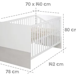 roba Kombi-Kinderbett Julia, 70 x 140 cm, weiß/Eiche - B-Ware neuwertig