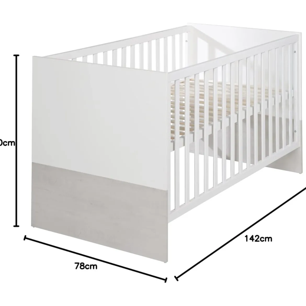 roba Kombi-Kinderbett Julia, 70 x 140 cm, weiß/Eiche - B-Ware neuwertig