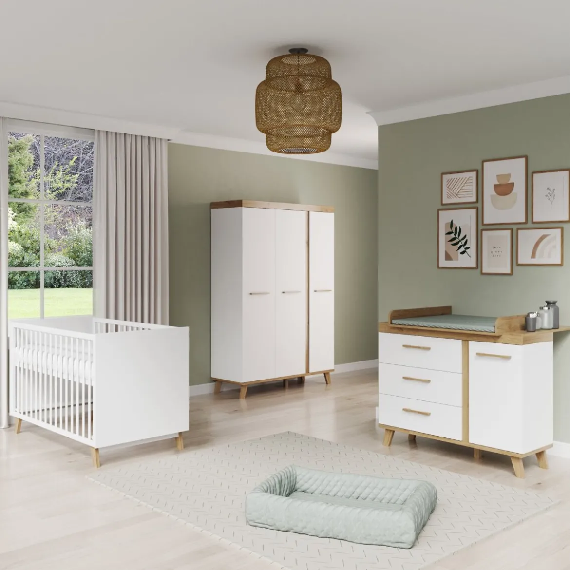 roba Kombi-Kinderbett 'Smile', 70 x 140 cm, Füße aus Eiche massiv / weiß - B-Ware sehr gut