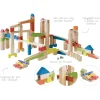 roba Kugelbahn, Kinderspielzeug, 20 Glasmurmeln, 80 Bausteinen, ab 3 Jahren, aus Holz - B-Ware neuwertig