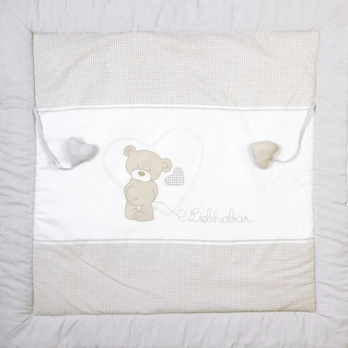 roba 'Liebhabär' Krabbeldecke, 100 x 100 cm, weiß/grau - B-Ware neuwertig