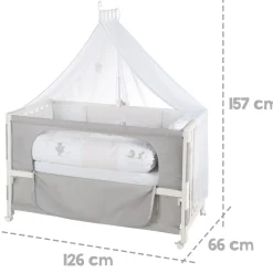 roba Room Bed 'Fox & Bunny', 60 x 120 cm, höhenverstellbar - B-Ware sehr gut