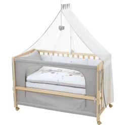 roba Room Bed 'Jumbo Twins', 60 x 120 cm, Beistellbett zum Elternbett mit kompletter Ausstattung - B-Ware neuwertig