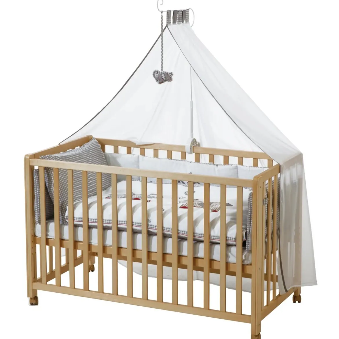 roba Room Bed 'Jumbo Twins', 60 x 120 cm, Beistellbett zum Elternbett mit kompletter Ausstattung - B-Ware neuwertig