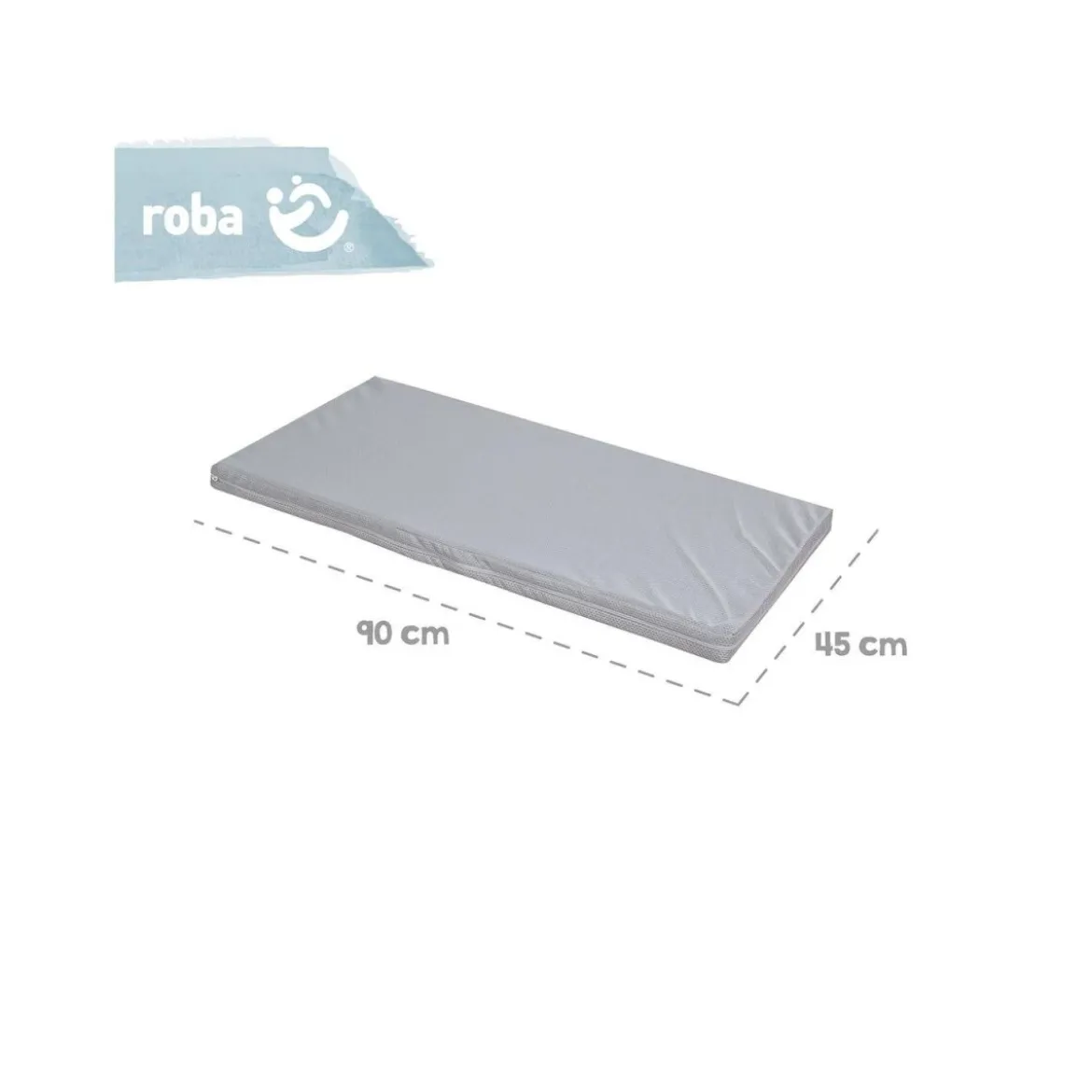 roba Stuben- & Beistellbett 3in1 mit Barriere, grau weiß - B-Ware