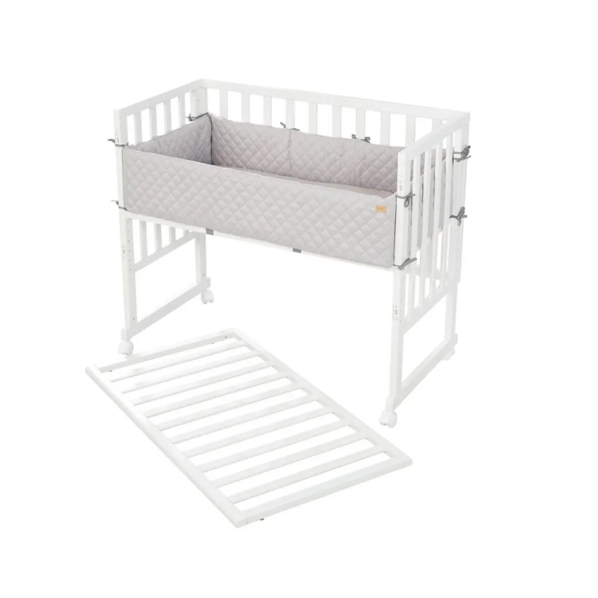 roba Stuben- & Beistellbett 3in1 mit Barriere, grau weiß - B-Ware