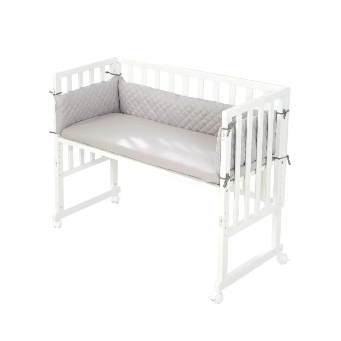 roba Stuben- & Beistellbett 3in1 mit Barriere, grau weiß - B-Ware