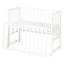roba Stuben- & Beistellbett 3in1 mit Barriere + Matratze, Holz weiß - B-Ware sehr gut