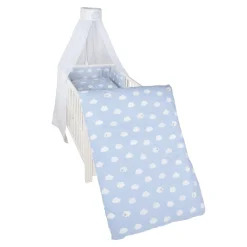 roba 4-teilige 'Kleine Wolke' Kinderbettgarnitur, 100 x 135 cm, blau - B-Ware neuwertig