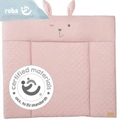 roba Wickelauflage soft 'roba Style' rosa, 85 x 75 cm, abwischbar, mit Hasengesicht 'Lily'- B-Ware