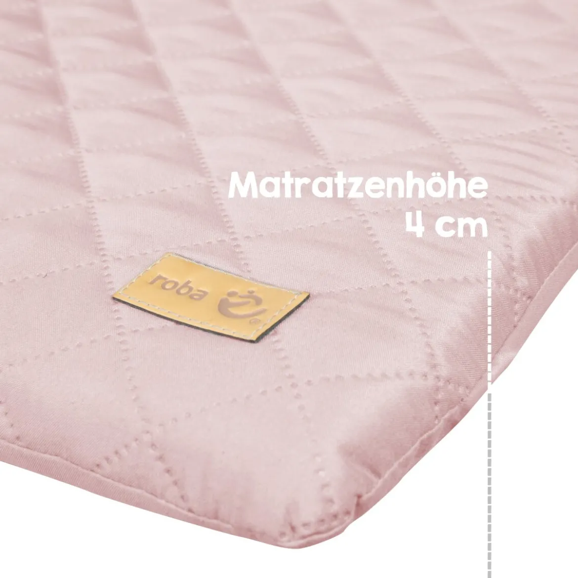 roba Wickelauflage soft 'roba Style' rosa, 85 x 75 cm, abwischbar, mit Hasengesicht 'Lily'- B-Ware