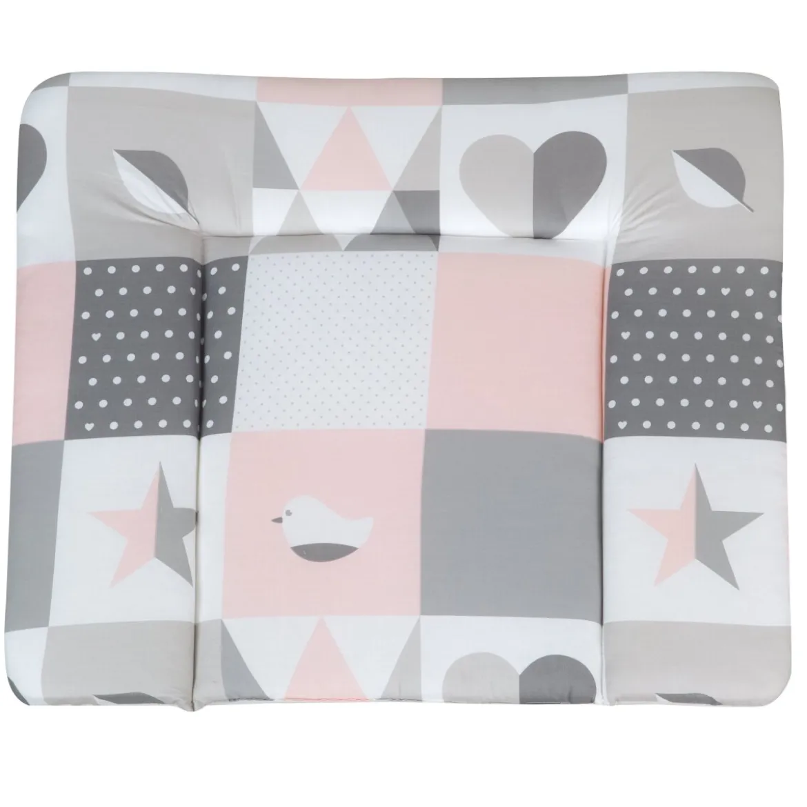 roba Wickelauflage, 85 x 75 cm, Happy Patch Rosa - B-Ware neuwertig