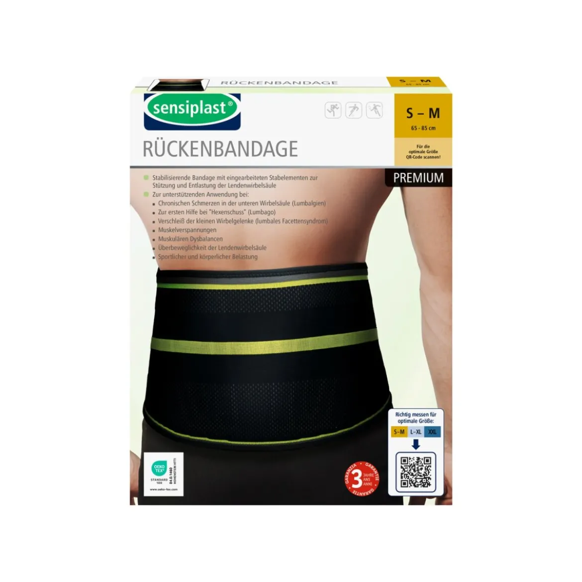 sensiplast® Rückenbandage, mit Stabelementen - B-Ware