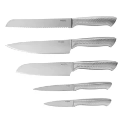 SILVERCREST® Edelstahl-Messerset, 6-tlg. (Edelstahl gebürstet) - B-Ware neuwertig