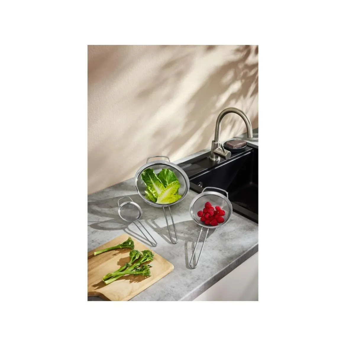SILVERCREST® Edelstahl-Sieb-Set, 3 Stück - B-Ware neuwertig