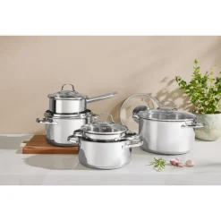 SILVERCREST® Edelstahl-Topf-Set, 10-teilig - B-Ware