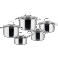SILVERCREST® Edelstahl-Topf-Set, 10-teilig - B-Ware