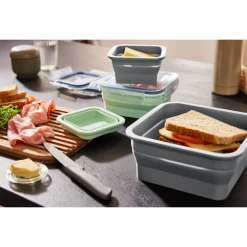 SILVERCREST® Faltbare Frischhaltedosen / Lunchbox, aus hitzebeständigem Silikon - B-Ware