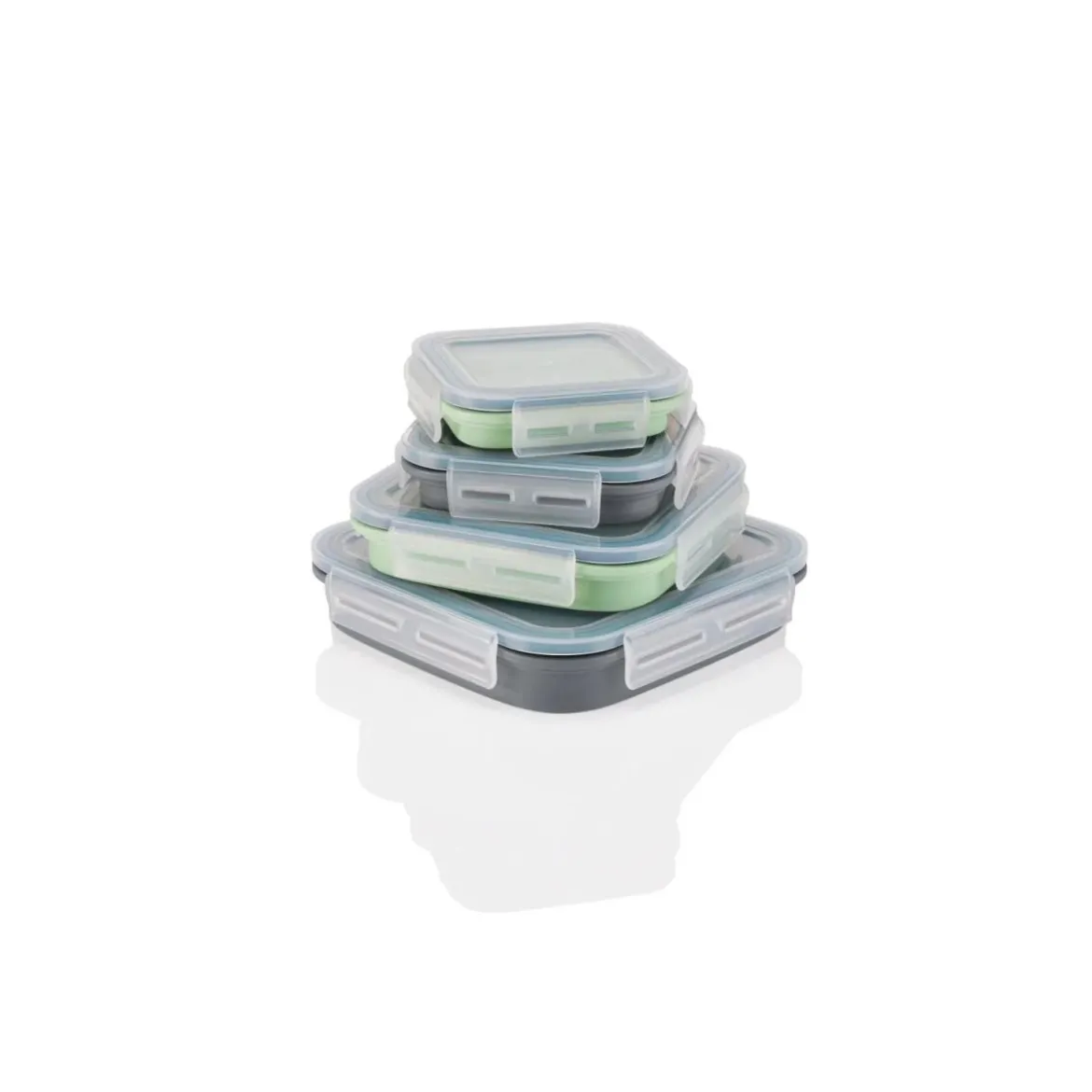 SILVERCREST® Faltbare Frischhaltedosen / Lunchbox, aus hitzebeständigem Silikon - B-Ware