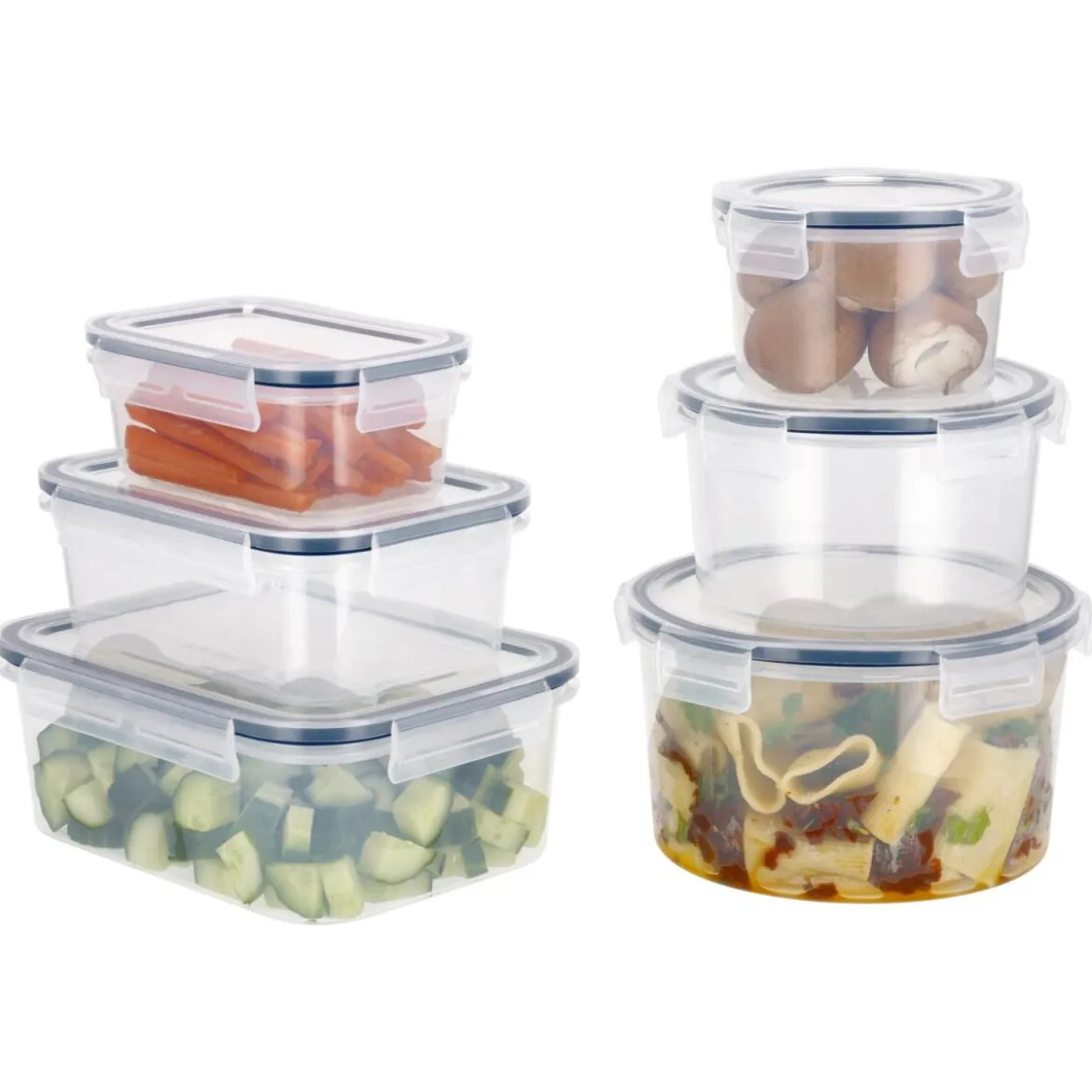 SILVERCREST® Frischhaltedosen-Set, 6-teilig (quadratisch & rund) - B-Ware sehr gut