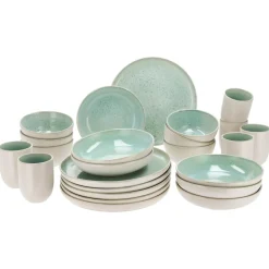 SILVERCREST® Geschirrset »Porto«, 24-teilig (Grün) - B-Ware sehr gut