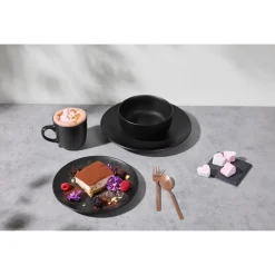 SILVERCREST® Geschirrset, 24-teilig, schwarz - B-Ware sehr gut