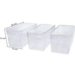 SILVERCREST® Kühlschrank Organizer mit Deckel, 3er Set - B-Ware