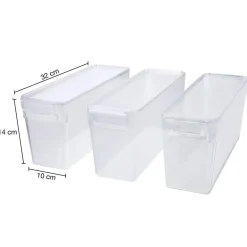 SILVERCREST® Kühlschrank-Organizer mit Deckel, 3er Set, 3,4 L - B-Ware Transportschaden Kosmetisch