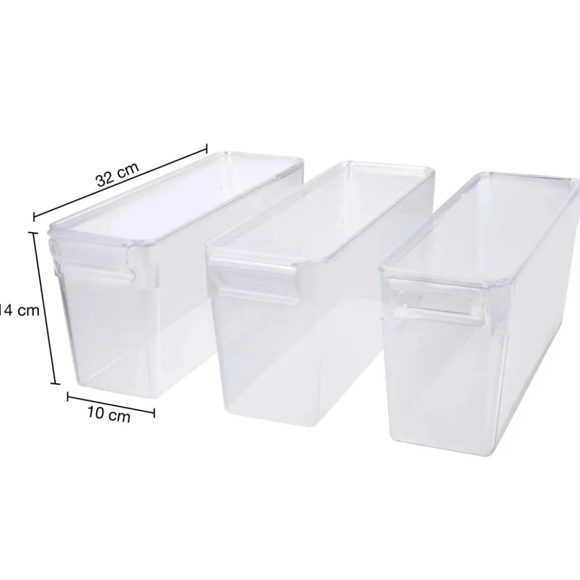 SILVERCREST® Kühlschrank-Organizer mit Deckel, 3er Set, 3,4 L - B-Ware Transportschaden Kosmetisch