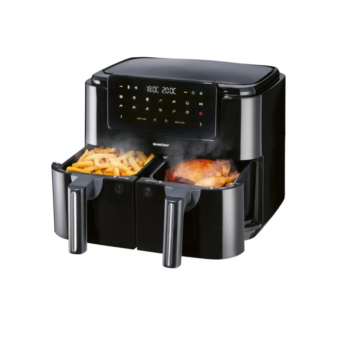 SILVERCREST® KITCHEN TOOLS Doppelzonen Heißtluftfritteuse »A1 SHLFDD 2400«, 2200–2600 W - B-Ware sehr gut