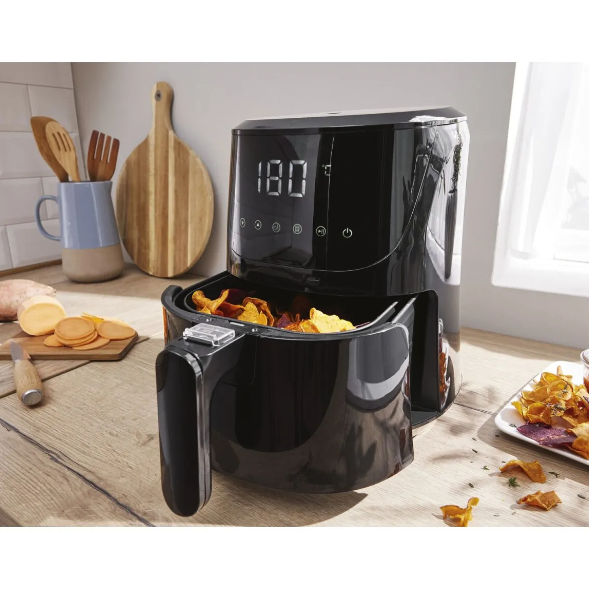 SILVERCREST® KITCHEN TOOLS Heißluftfritteuse Digital »SHFD 1500 B1«, 1300-1500 W - B-Ware neuwertig
