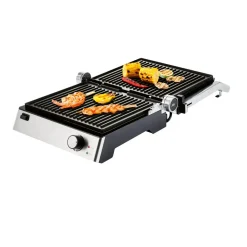SILVERCREST® KITCHEN TOOLS Kontaktgrill SKGE 2000 D3, 180° aufklappbar - B-Ware
