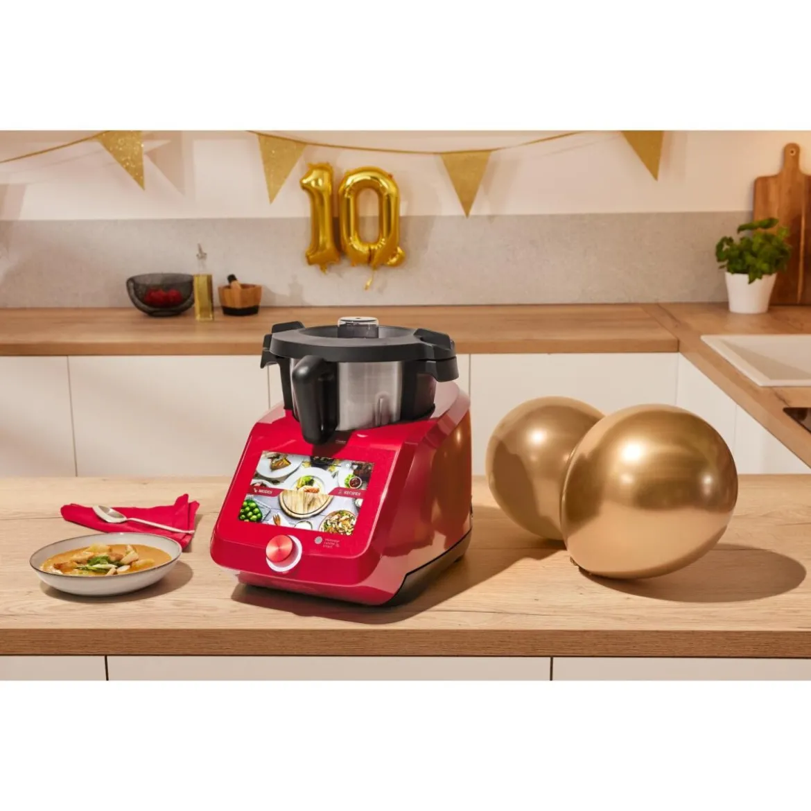 SILVERCREST® KITCHEN TOOLS Monsieur Cuisine smart SKMS 1200 B2, rot - B-Ware neuwertig
