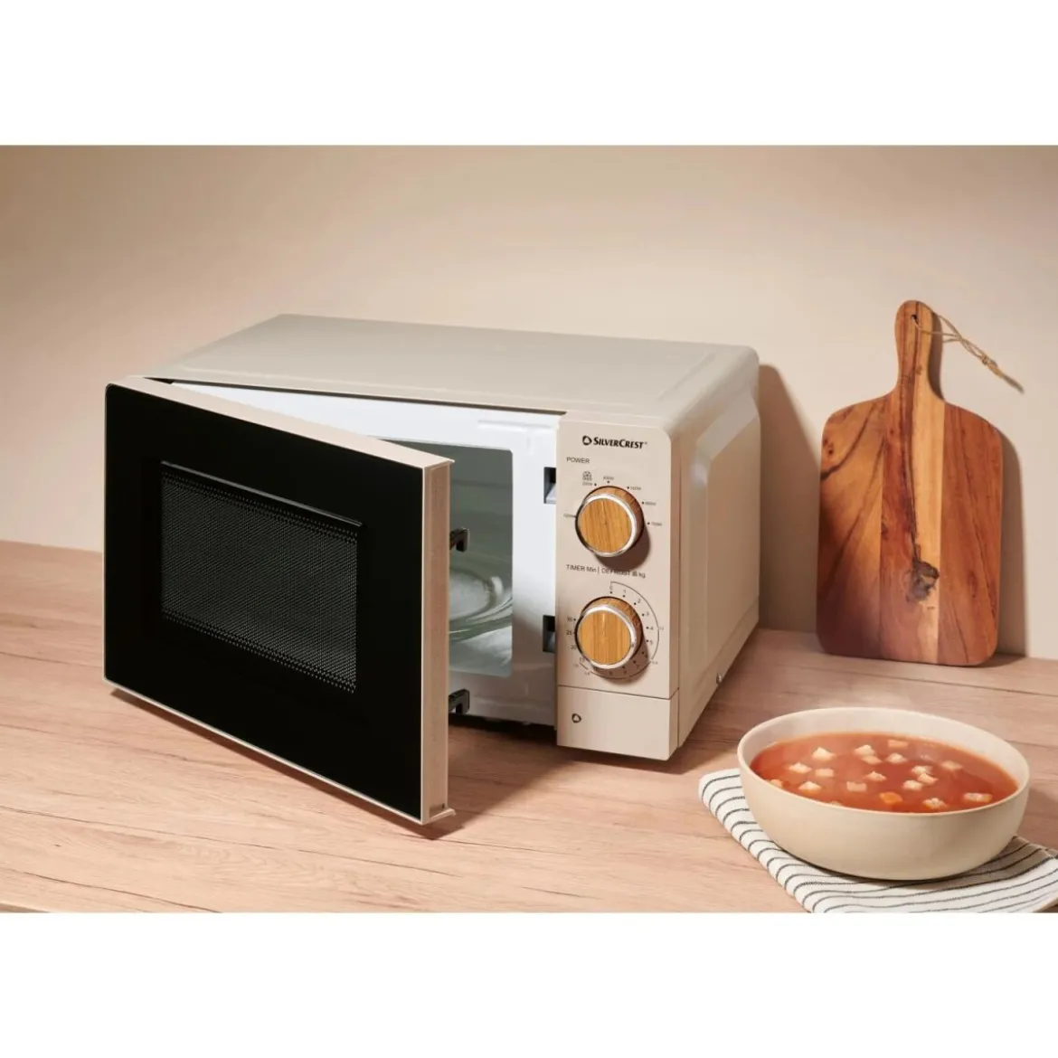 SILVERCREST® Mikrowelle, beige - B-Ware neuwertig