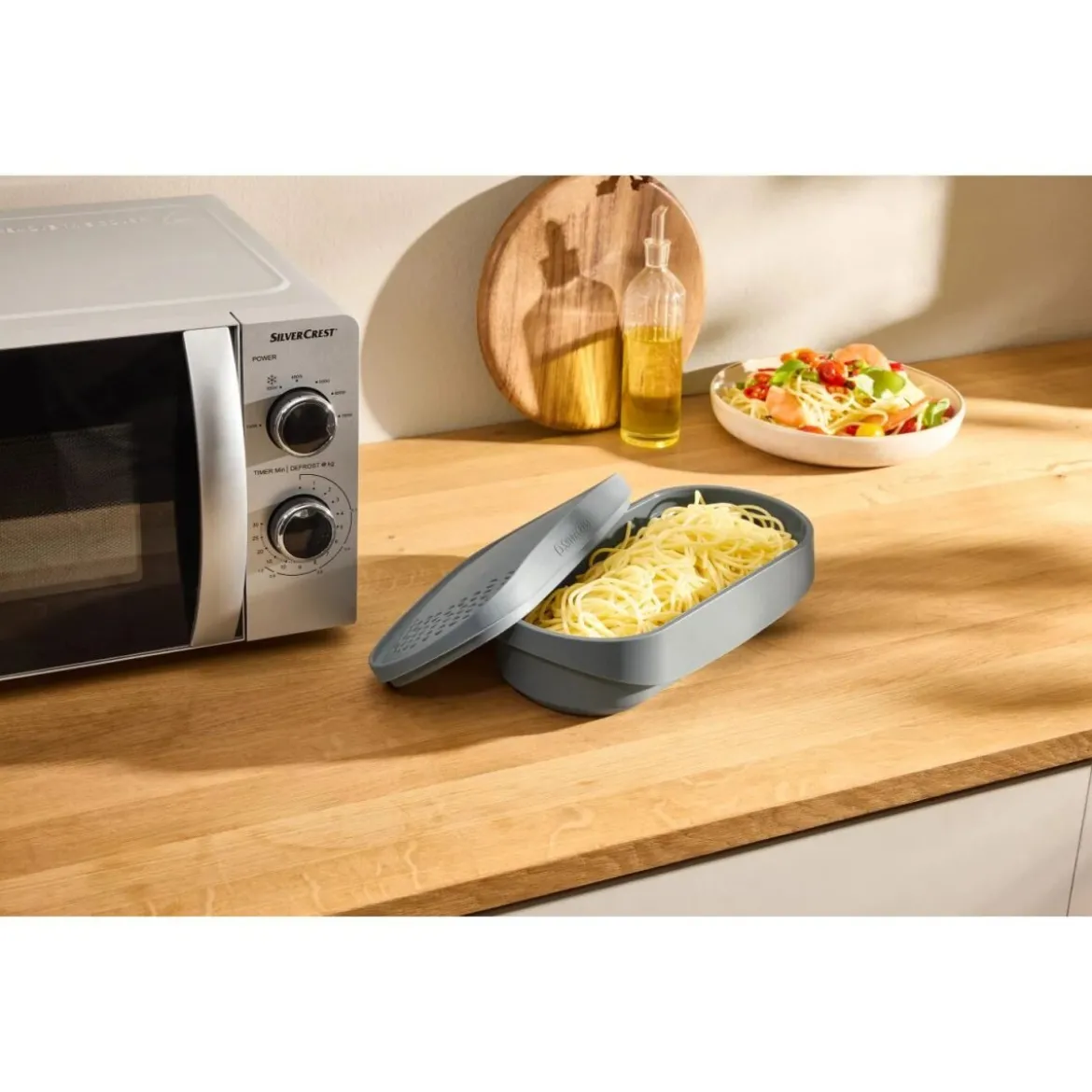 SILVERCREST® Mikrowellen-Popcornbereiter -Dampfgarer -Reiskocher -Pastakocher (Pastakocher) - B-Ware sehr gut